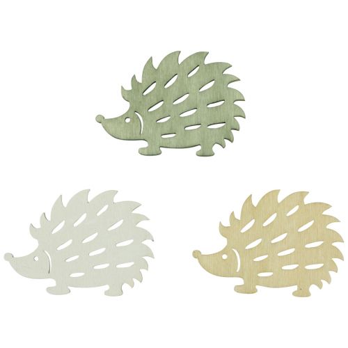 Floristik24 Decorazione a dispersione in legno riccio deco verde marrone bianco 4x3 cm 72p