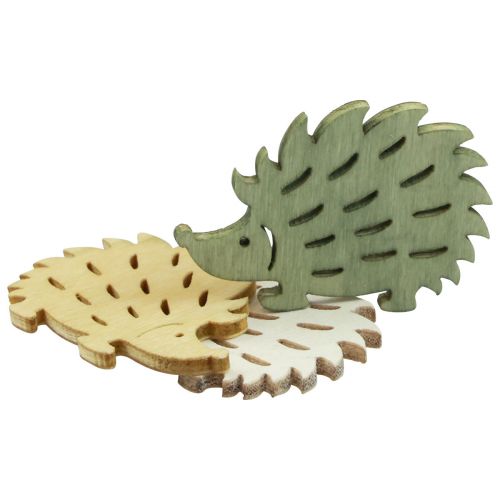 Prodotto Decorazione a dispersione decorazione riccio in legno verde marrone bianco 4x3 cm 72 pz
