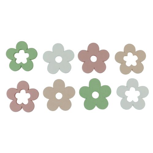 Floristik24 Decorazione sparsa fiori in legno decorazione da tavola colorata 2 motivi Ø3cm 24pz