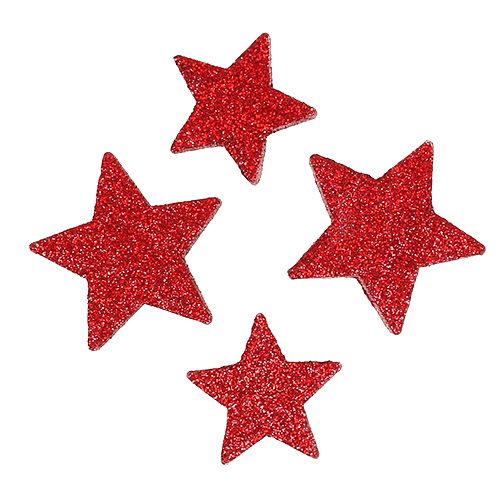 Floristik24 Decorazione a dispersione stelle rosse, mica 4-5cm 40p