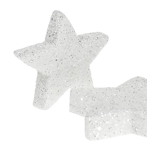 Prodotto Decorazioni sparse stelle bianche con mica 4-5 cm 40 pz