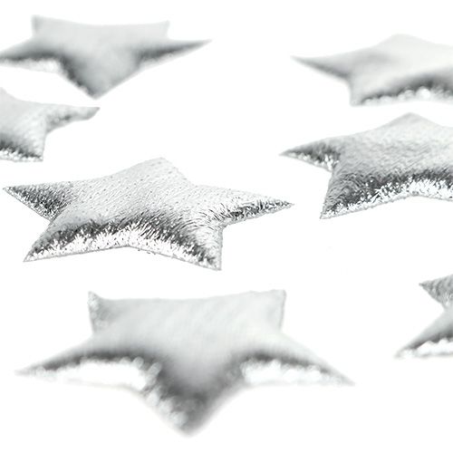 Floristik24 Decorazione da controllare stelle di stoffa argento 3 cm 100 pezzi