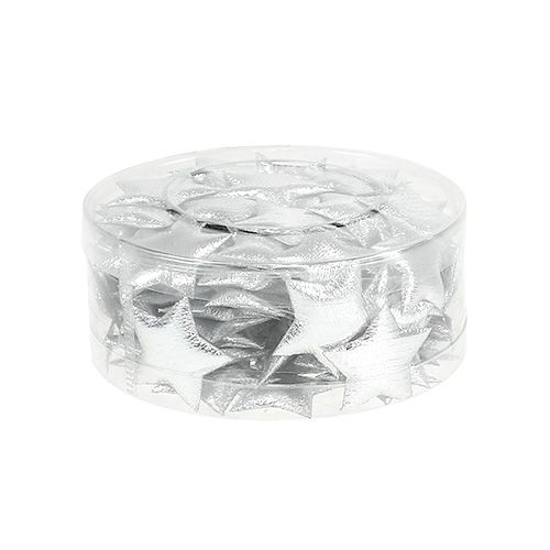 Floristik24 Decorazione da controllare stelle di stoffa argento 3 cm 100 pezzi