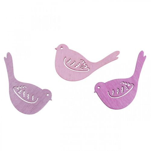 Prodotto Decorazioni sparse decorazioni per uccelli in legno, pezzi sparsi toni rosa 4 cm 72 pz
