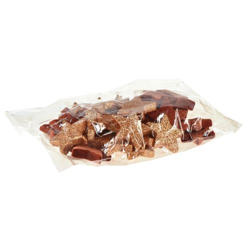 Prodotto Decorazione sparsa Stelle di Natale marrone/arancione Ø4/5cm 40 pz