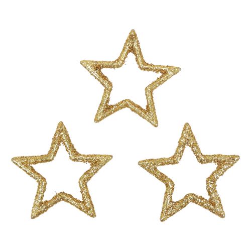 Floristik24 Decorazione a dispersione Stelle di Natale glitter dorate Ø4cm 120 pz