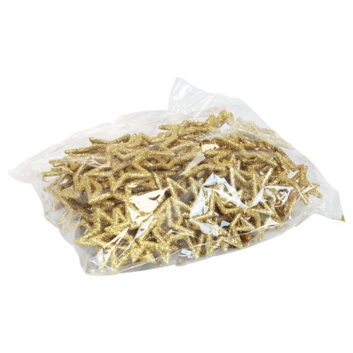 Floristik24 Decorazione a dispersione Stelle di Natale glitter dorate Ø4cm 120 pz