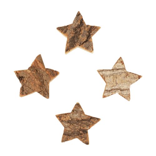 Decorazione a dispersione Stelle di Natale Stelle in legno con corteccia Ø5cm 12pz