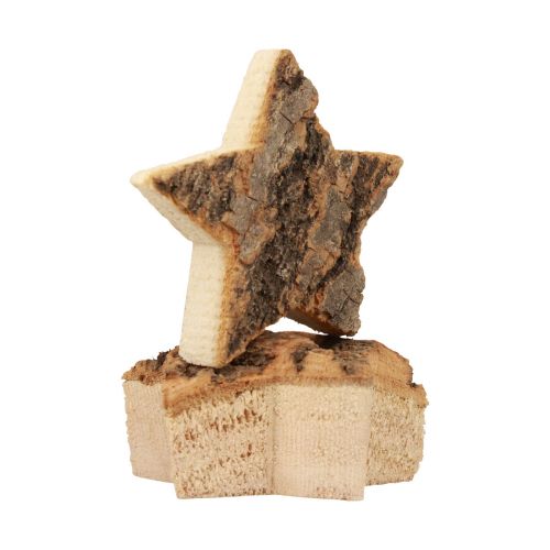 Floristik24 Decorazione a dispersione Stelle di Natale Stelle in legno con corteccia Ø5cm 12 pz