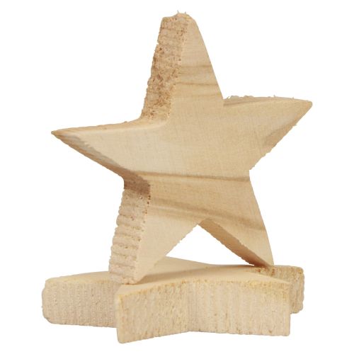 Prodotto Decorazione sparsa Stelle di Natale Stelle in legno naturale Ø5,5 cm 12 pz