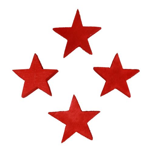 Floristik24 Decorazione sparsa Stelle di Natale Stelle rosse in legno Ø4cm 24pz