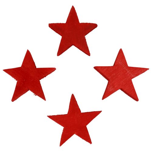 Prodotto Decorazione sparsa Stelle di Natale Stelle rosse in legno Ø5,5 cm 12 pezzi