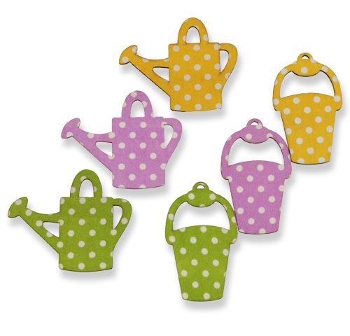 Floristik24 Annaffiatoio / secchio in legno 8 cm ordinati 12 pezzi