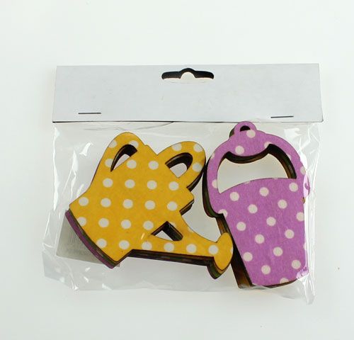 Floristik24 Annaffiatoio / secchio in legno 8 cm ordinati 12 pezzi