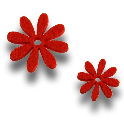 Floristik24 Fiori in feltro incastonati in arancio 96 pezzi