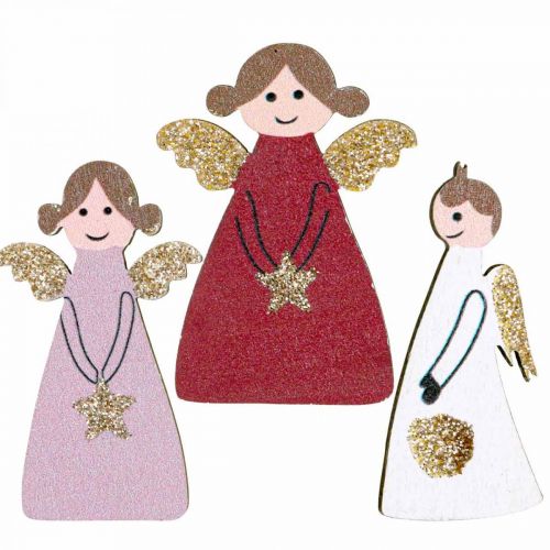 Angelo in legno decorazione angelo cosparso decorazione angelo 4,5×3 cm 72 pz