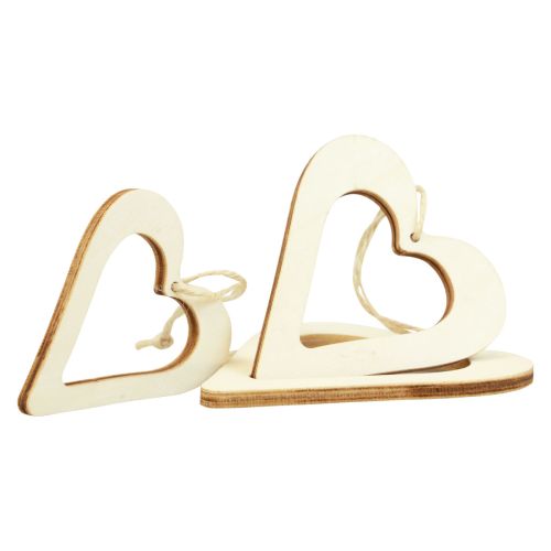 Prodotto Appendino decorativo cuori in legno cuore decorativo in legno naturale 6/8/10/12 cm 16 pz