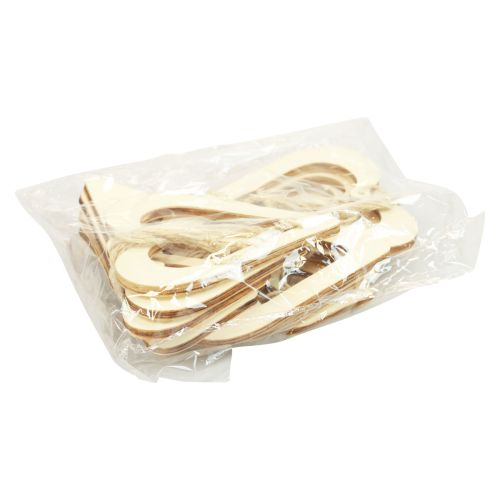 Prodotto Appendino decorativo cuori in legno cuore decorativo in legno naturale 6/8/10/12 cm 16 pz