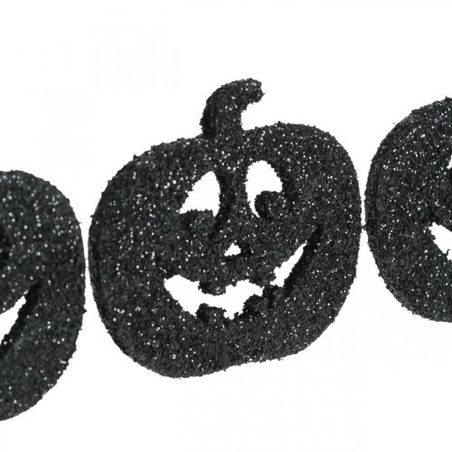 Prodotto Decorazione a dispersione Decorazione zucca di Halloween 4 cm nera, glitter 72 pz