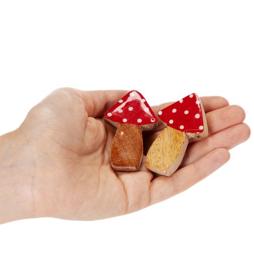 Funghi decorativi in legno per la tavola e come idea regalo, 6 cm, 8 pezzi | Floristik24.it