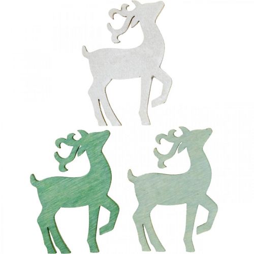 Prodotto Decorazioni sparse natalizie in legno cervo verde 4×3 cm 72 pz