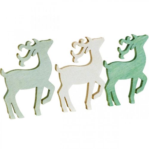 Prodotto Decorazioni sparse natalizie in legno cervo verde 4×3 cm 72 pz
