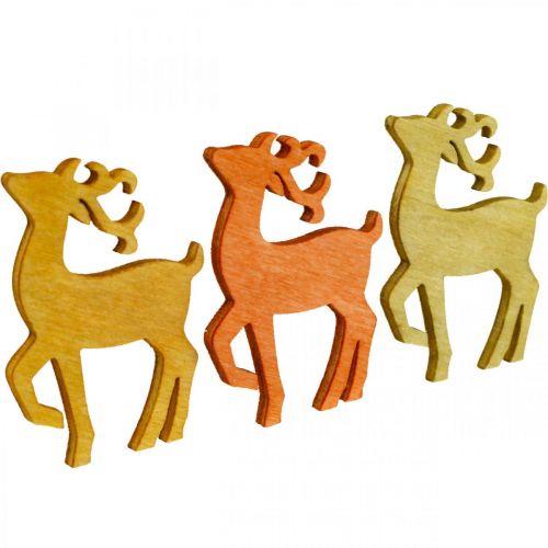 Prodotto Decorazione a dispersione Natale cervo in legno naturale 4×3 cm 72 pz