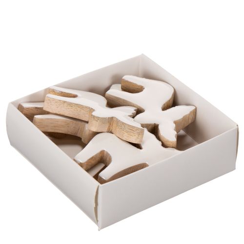 Statuetta decorativa in legno di alce, in piedi, decorazione natalizia da spargere, 6 cm, 8 pezzi | Floristik24.it