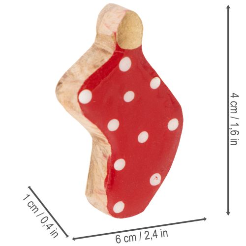 Calzini a pois, decorazione natalizia per la tavola, 6 cm, 8 pezzi | Floristik24.it