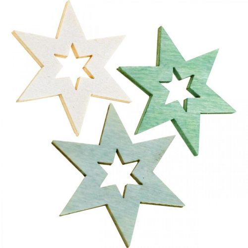 Prodotto Decorazione Stelle in Legno Decorazione Scatter Natale Verde H4cm 72 pz