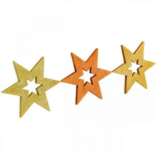 Floristik24 Decorazione Stelle in Legno Decorazione Scatter Natale Arancione H4cm 72 pz