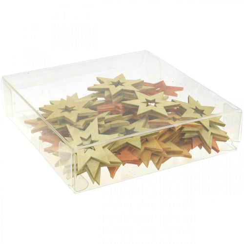 Floristik24 Decorazione Stelle in Legno Decorazione Scatter Natale Arancione H4cm 72 pz