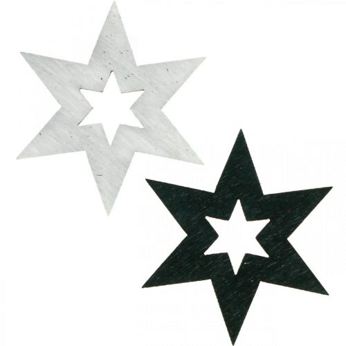 Floristik24 Decorazione stelle in legno Decorazione sparsa Natale Nero H4cm 72 pz