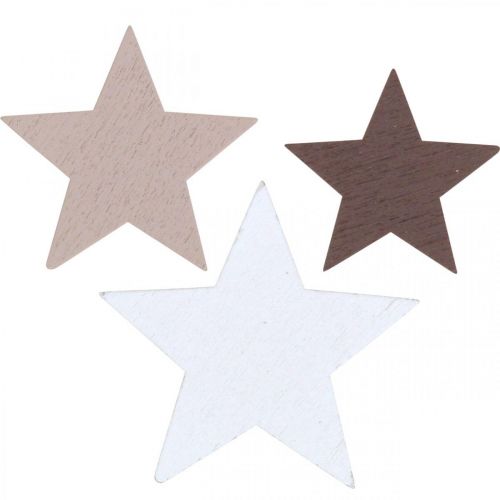 Floristik24 Decorazione natalizia con stelle in legno mix 48 pezzi