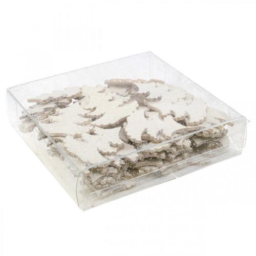 Prodotto Decorazioni sparse per albero di Natale glitter bianco 4 cm 72 pz