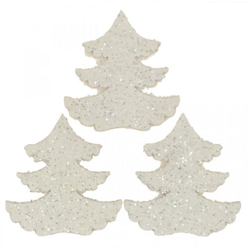 Floristik24 Decorazione a dispersione Abete natalizio glitter bianco 4cm 72p