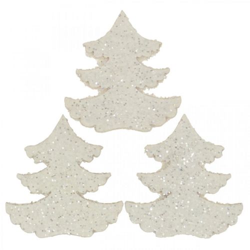 Floristik24 Decorazioni sparse per albero di Natale glitter bianco 4 cm 72 pz