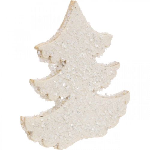 Prodotto Decorazioni sparse per albero di Natale glitter bianco 4 cm 72 pz