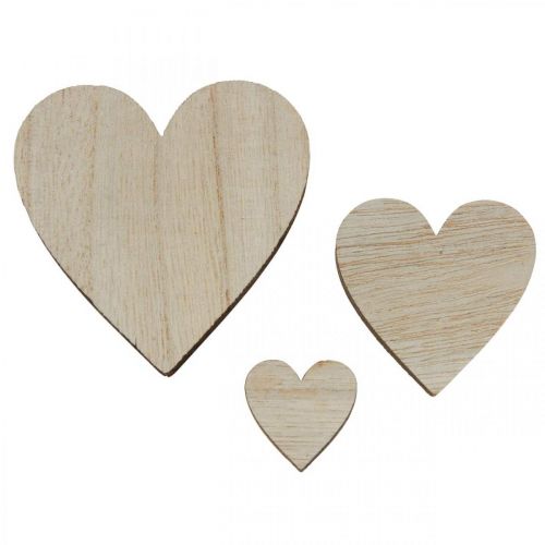 Floristik24 Decorazione da tavolo a forma di cuore in legno con motivo a cuori Natura marrone Decorazione da tavola 29St