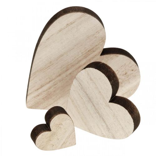 Prodotto Decorazione da tavolo a forma di cuore in legno con motivo a cuori Natura marrone Decorazione da tavola 29St