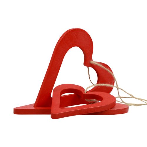 Prodotto Appendiabiti decorativo cuori in legno decorazione in legno rosso 6/8/10/12 cm 16 pz