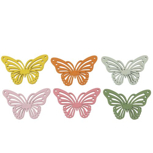 Floristik24 Shaker in legno farfalla decoro cospargere colorato 4,5×3 cm 48 pz