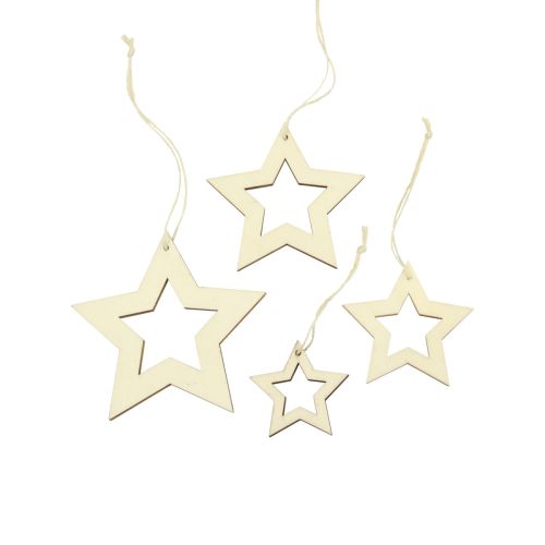 Decorazione stelle in legno decorazione appendiabiti stella in legno naturale 6/8/10/12 cm 16 pezzi