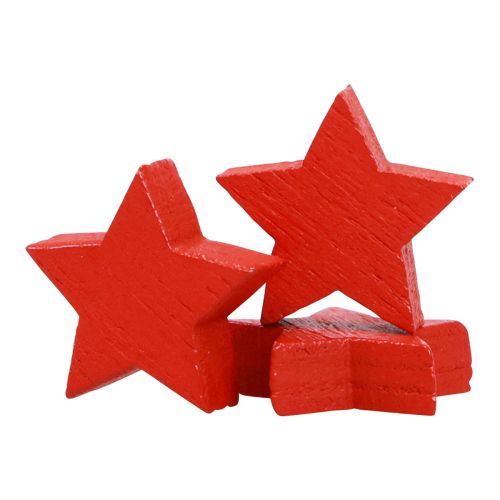 Floristik24 Decorazione sparsa Stelle di Natale Stelle rosse in legno Ø1,5 cm 300 pz