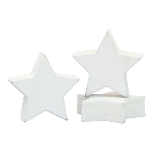 Floristik24 Decorazione sparsa Stelle di Natale Stelle di legno bianche Ø1,5 cm 300 pezzi