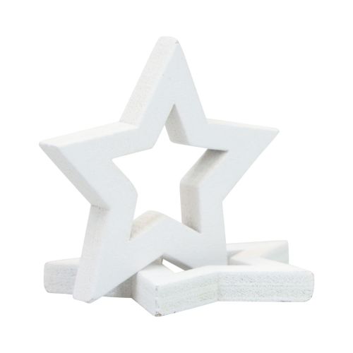 Floristik24 Decorazione sparsa Stelle di Natale Stelle di legno bianche Ø4cm 54pz