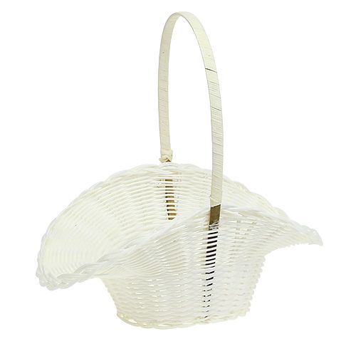 Floristik24 Cestino spargimento per matrimonio plastica bianco Ø15cm H32cm