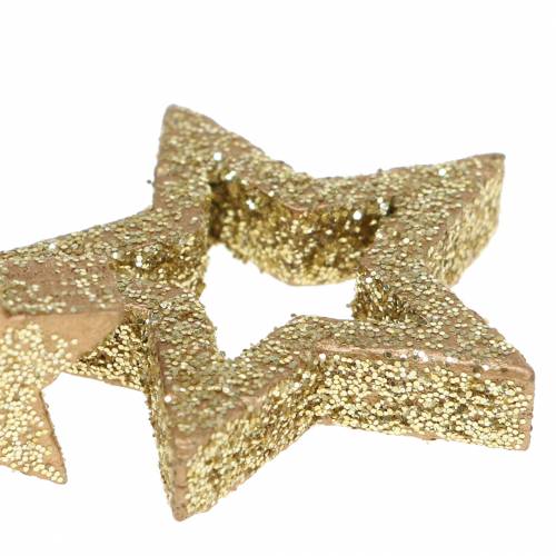 Floristik24 Decorazione sparsa stelle glitter oro 48 pz