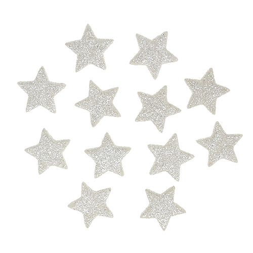 Stelle sparse con crema glitter 2,5 cm 96 pz