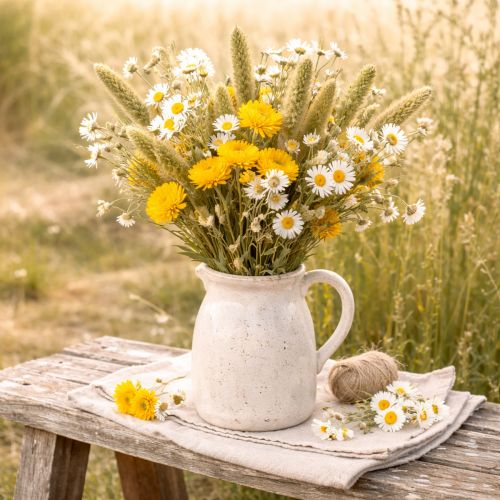 Prodotto Mazzo di fiori secchi di elicriso giallo (Helichrysum), 100 g